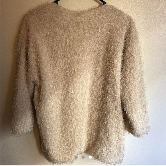 Cream faux fur cardigan - Picture 3 of 3